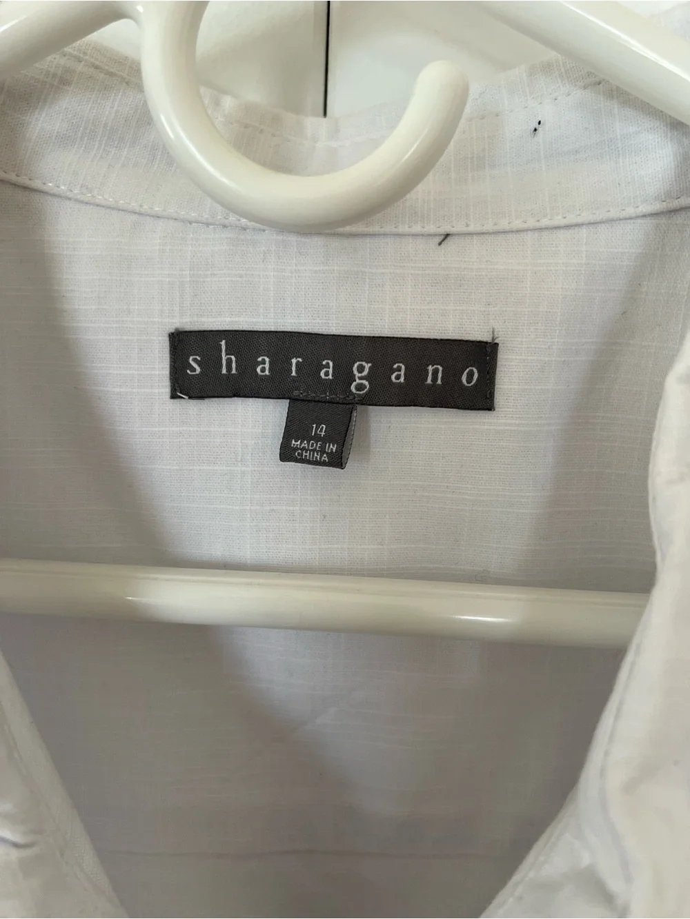 Sharagano White Sleeveless Zip-Front Midi Dress with Gold Hardware Size 14 - Picture 3 of 5